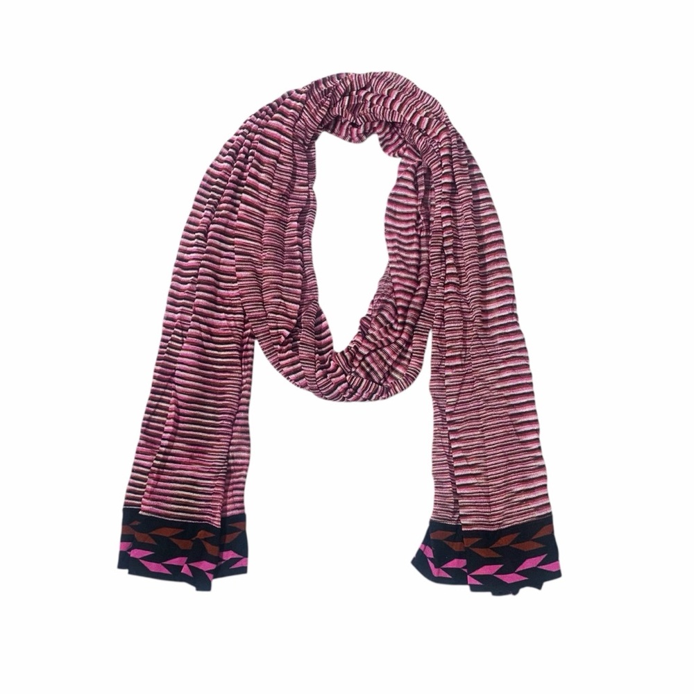 Missoni Scarf Multicolor Geometric Print Pink Black